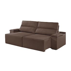 Sofá 2 Lugares Retrátil E Reclinável Martins M-180 Veludo Marrom