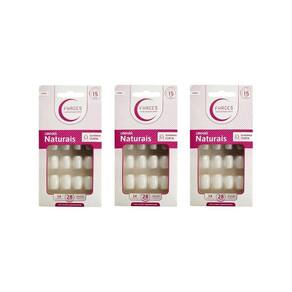 Unhas Postiças Fhaces Natural Quadrada Curta Com 24Un - 3Un