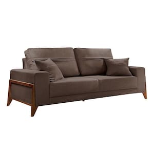 Sofá 3 Lugares Living M-130 Veludo Martins Marrom