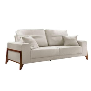 Sofá 4 Lugares Living M-130 Veludo Martins Creme