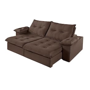 Sofá 4 Lugares Retrátil E Reclinável Martins M-183 Veludo Marrom