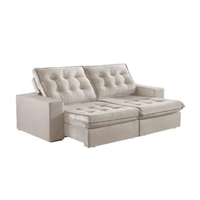 Sofá 3 Lugares Retrátil E Reclinável Martins M-165 Veludo Creme