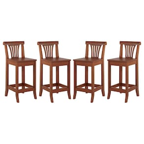Kit 4 Banquetas Média Madeira Maciça Valentina 36x90Cm Bancada Cozinha Gourmet Verniz Imbuia - RMI