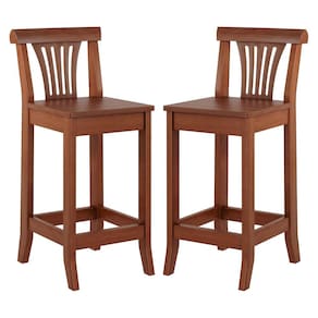 Kit 2 Banquetas Média Madeira Maciça Valentina 36x90Cm Bancada Cozinha Gourmet Verniz Imbuia - RMI