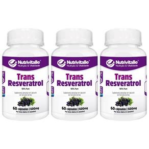 Kit 4 Un - Trans Resveratrol 600Mg 60 Capsulas Nutrivitalle