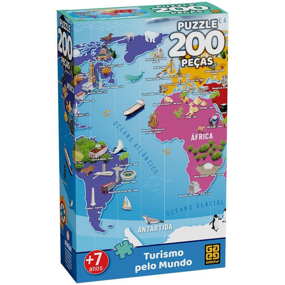 Puzzle 200 peças Turismo pelo Mundo