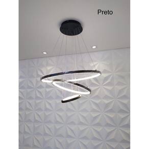 LUSTRE 3 ANEIS ARCO LED INTEGRADO 60cm
