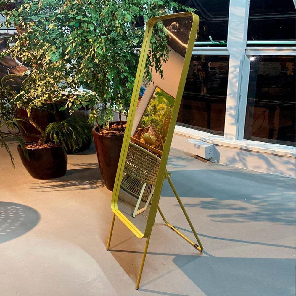 Espelho Decorativo/Corpo Borda Larga Dourado 150X40Cm