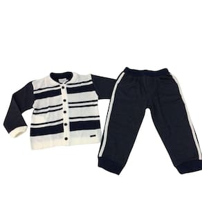 Conjunto tricot Masculino Infantil Noruega Marinho Off tam 1
