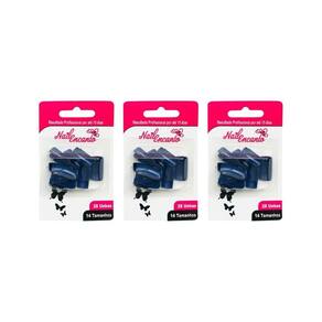 Unhas Postiças Fhaces Nail Encanto Colors Azul Com 28Un- 3Un