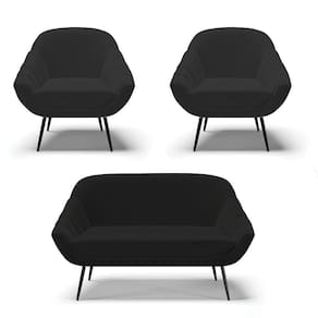 01 Namoradeira 02 Lugares E 02 Poltronas Linho Cor A79 Preto