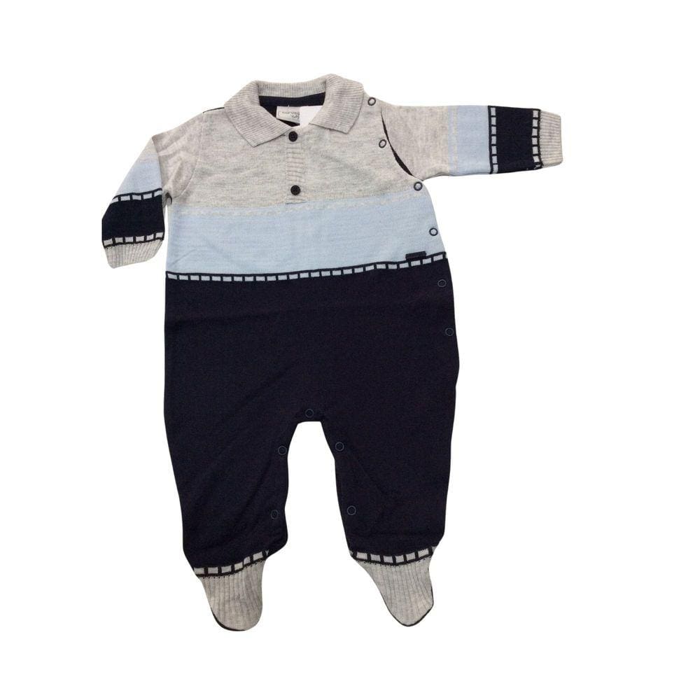 Macacão Tricot Masculino Noruega Azul/Marinho/Cinza tam M