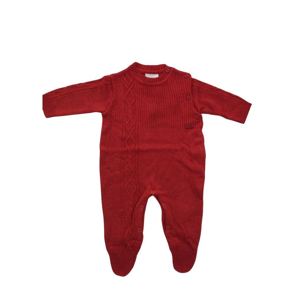 Macacão Masculino Tricot Noruega Vermelho / areia