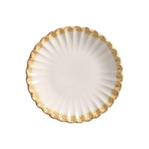 Conjunto 6 Pratos Sobremesa Cerâmica Antunes Branco 22cm - Scalla