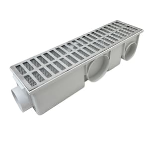 Ralo Linear Quintal 15x50 Alumínio Tela Coletor Branco