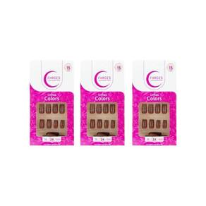 Unhas Postiças Fhaces Colors Calda De Chocolate 28Un- 3Un