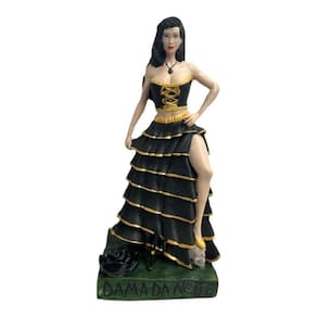 Escultura Pomba Gira Crânio 7Saias 24Cm Resina-Selecione Cor