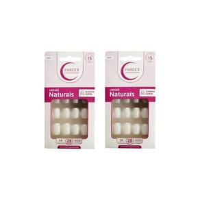 Unhas Postiças Fhaces Natural Quadrada Curta Com 24Un - 2Un