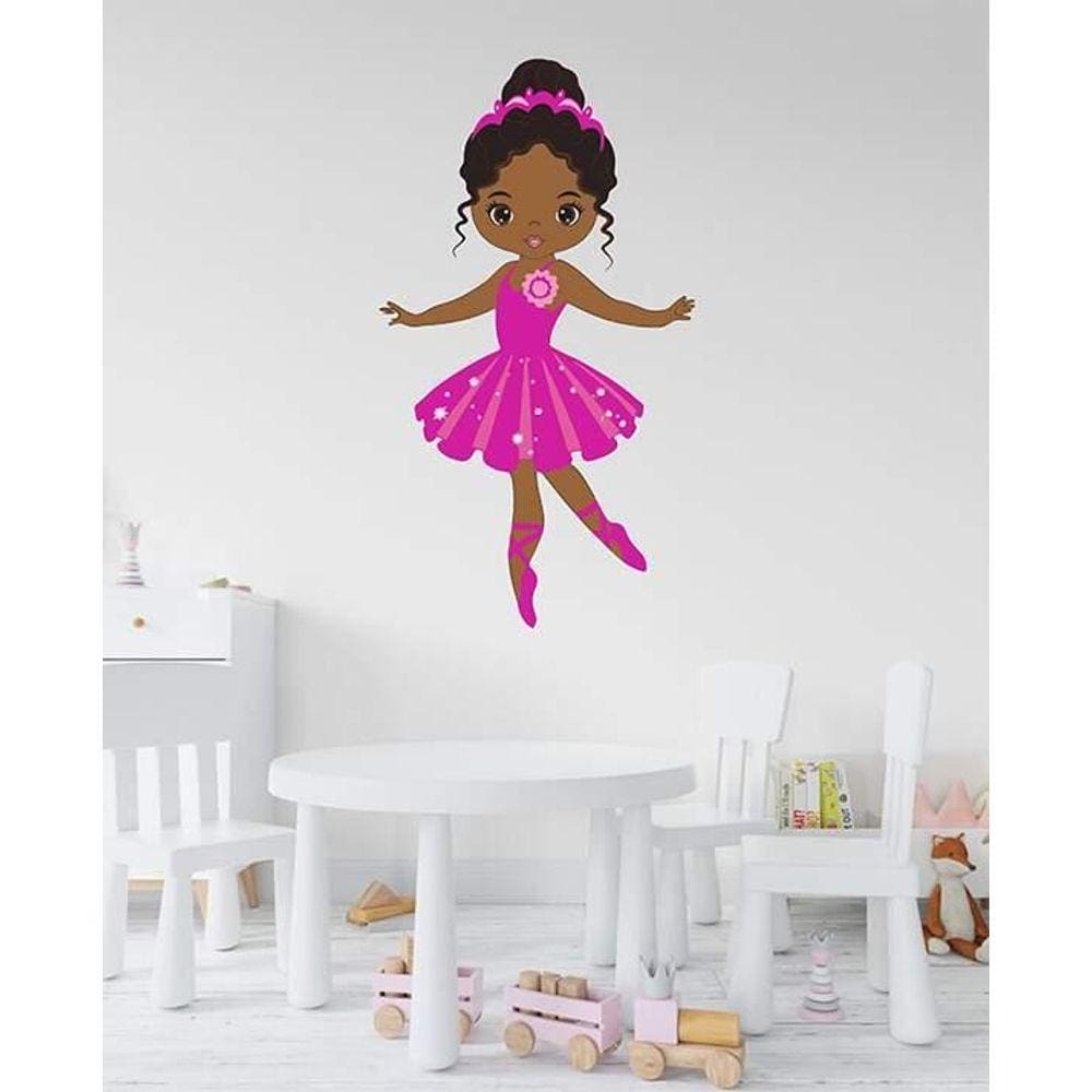 Adesivo De Parede Bailarina Vestido Pink
