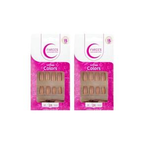 Unhas Postiças Fhaces Colors Rosa Flash Metaliz U3082 - 2Un