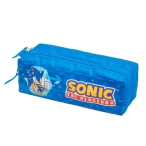 Estojo Sonic Duplo Go Fast Azul Escolar - Pacific 22cm