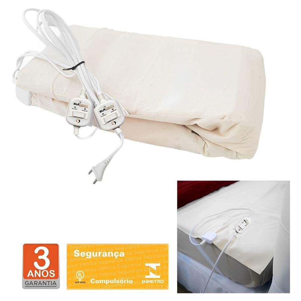 Lençol Térmico Casal King Size 193x203cm Elétrico Tradicional 2 Temperaturas - Sulterm