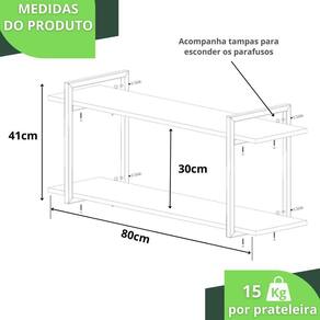 Prateleira Estilo Industrial Cozinha De Parede Gnd Bm 80Cm