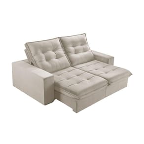 Sofá 5 Lugares Retrátil E Reclinável Martins M-165 Veludo Creme