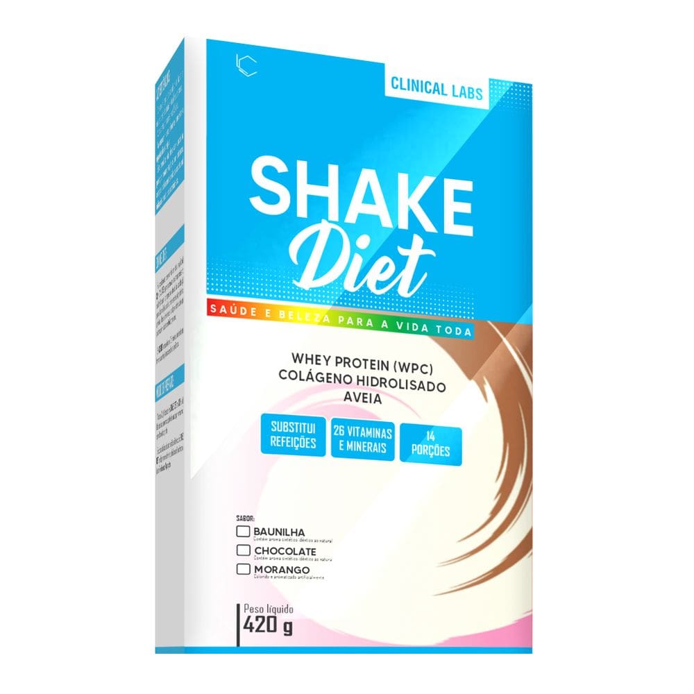 Shake Diet da Clinical Labs Caixa com 420g de Shake para Auxiliar na Perda de Peso e Manutenção da Saúde