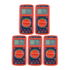 Kit 5 Multímetro Digital Tensão Corrente Resistência Capacitância Diodo Transistor Hfe Md-360 Portátil Instrutherm
