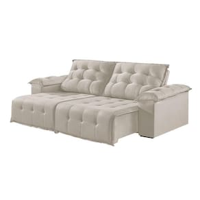 Sofá 5 Lugares Retrátil E Reclinável Martins M-170 Veludo Creme