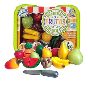 Feira de Frutas Compras Cestinha Com 14 Itens Diferentes