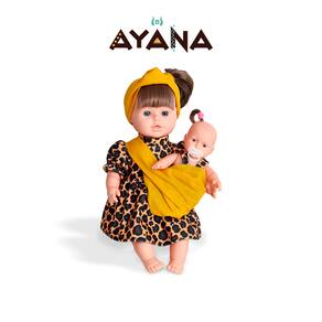 Boneca Ayana com Bebê Menina Mãe E Filha Brinquedo Criança