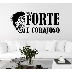 Adesivo De Parede Seja Forte E Corajoso Silhueta De Jesus