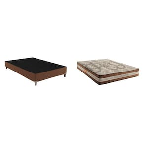 Box Casal Samambaia 42x138x188cmcom Colchão Casal Molas Ensacadas Samambaia 30x138x188cm Rustico Cerejeira