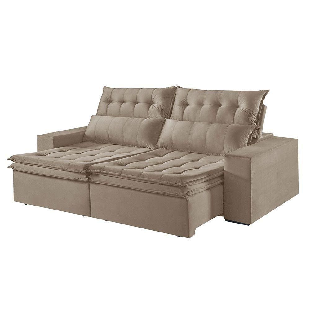 Sofá 2 Lugares Retrátil E Reclinável Martins M-118 Veludo Bege