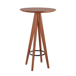 Mesa Alta Bistrô Berlim 65x104 Cm Tampo MDF Base Madeira Maciça Imbuia - RMI