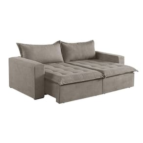 Sofá Cama 4 Lugares Retrátil Reclinável Linho M-184 Martins Bege