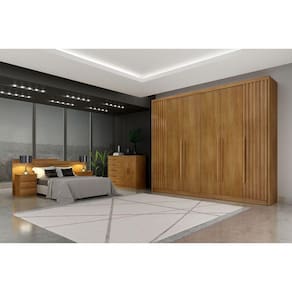 Guarda Roupa Casal 6 Portas 6 Gavetas - Coimbra Ripado-Cumaru - Móveis Novo Horizonte