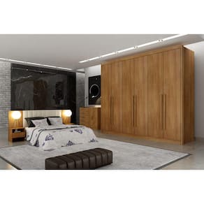 Guarda Roupa Casal 6 Portas 8 Gavetas - Himalaia-Cumaru - Móveis Novo Horizonte