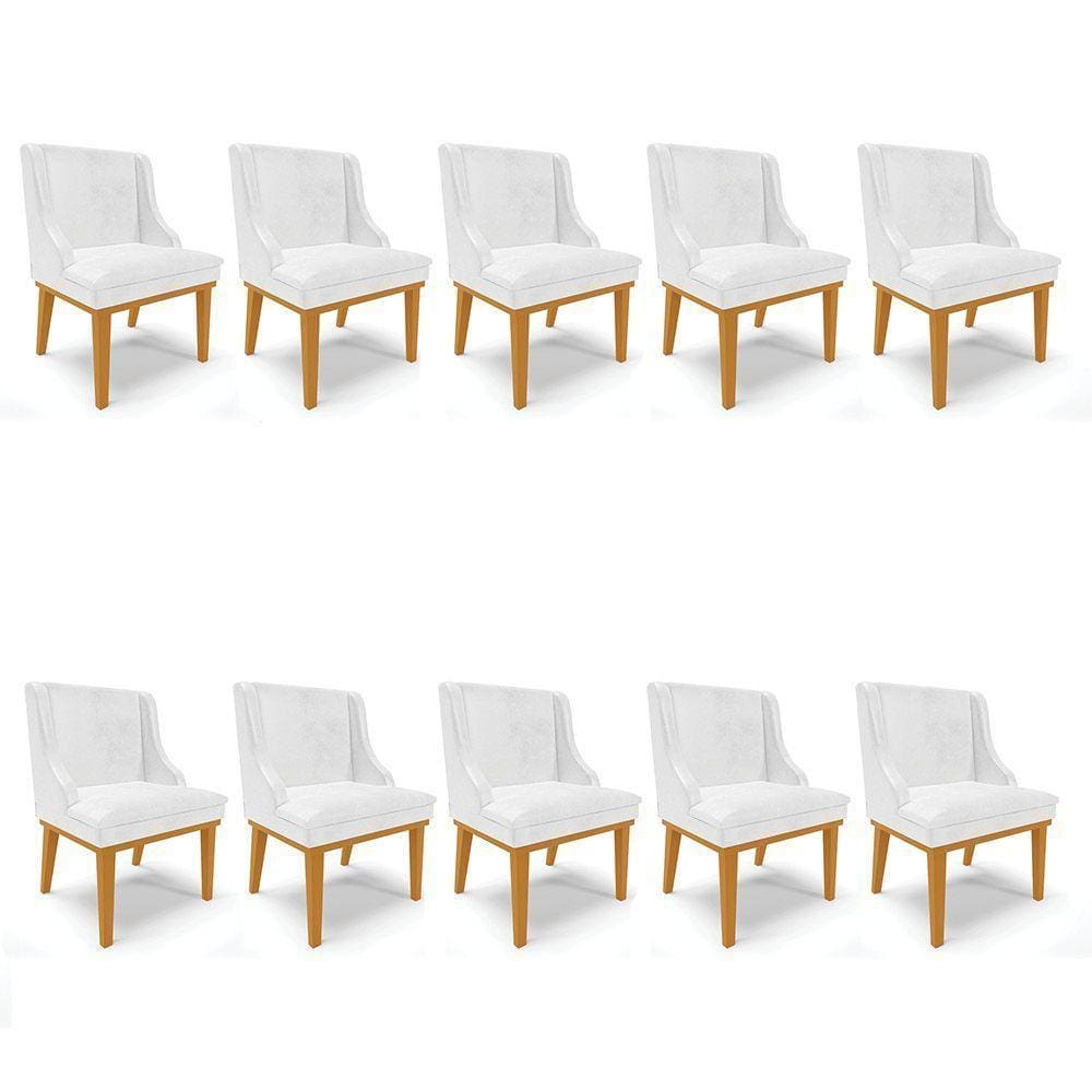 10 Cadeiras Liz Corano Castanho Branco