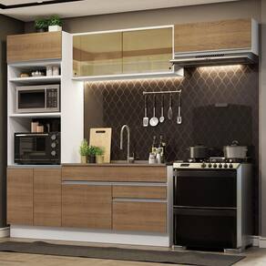 Cozinha Completa 270011 Com Armário E Balcão Branco/Rustic