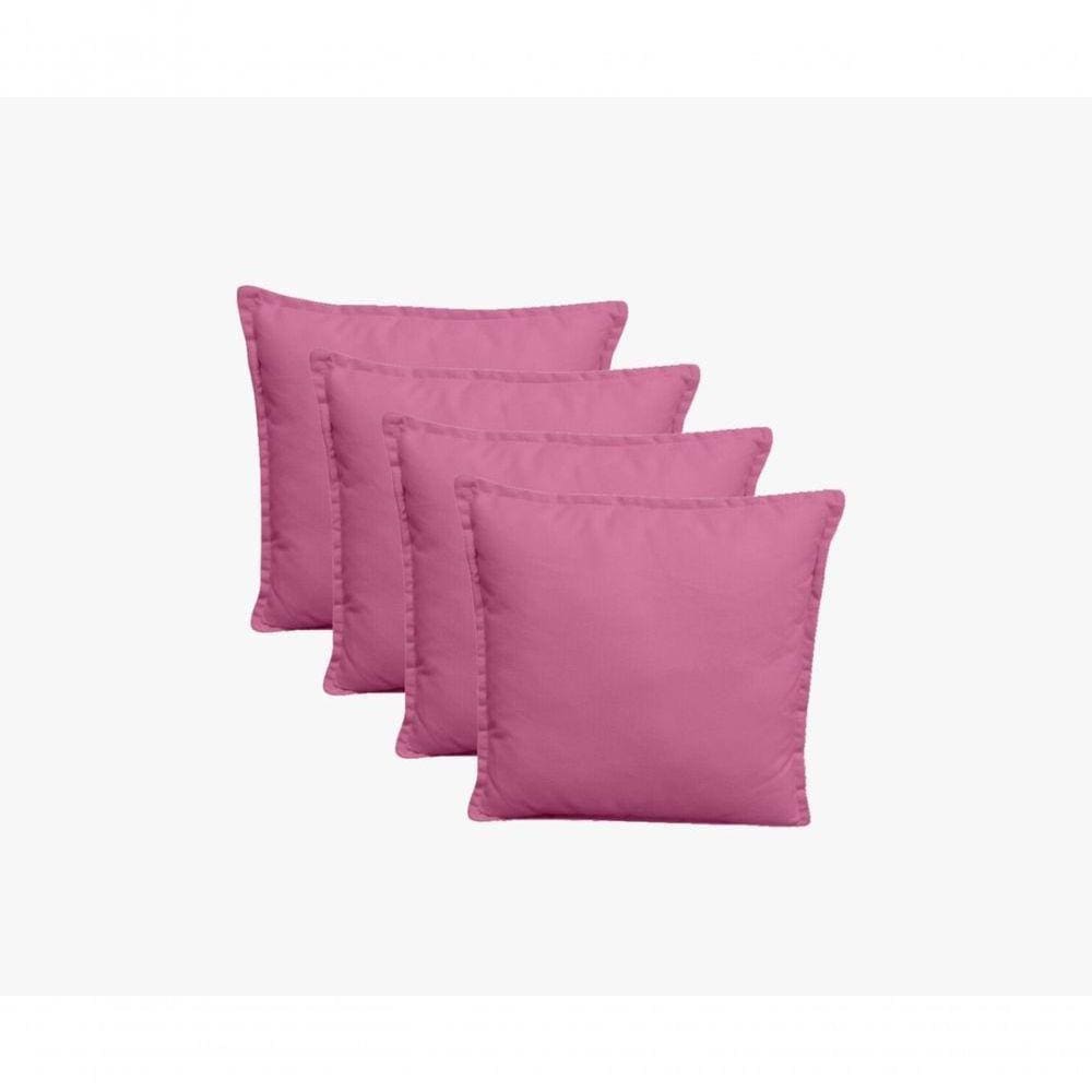Kit 4 Almofadas Decorativas Cheias Com Ziper Suede Rosê