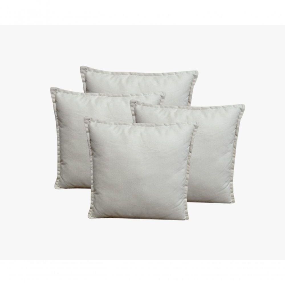 Kit 4 Almofadas Decorativas Cheias Com Ziper Suede Bege