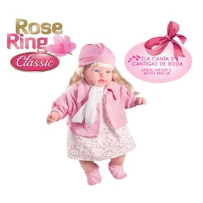 Boneca Reborn Rose Ring Fala/Canta 3 Cantigas Milk Brinquedo