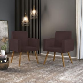 2 Poltronas Cadeiras p/ Escritó. Balaqui Decor marrom