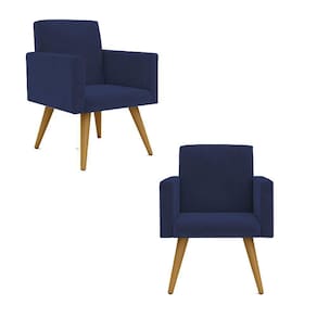 2 Cadeiras Poltronas p/Escritó. Balaqui Decor Azul Marinho