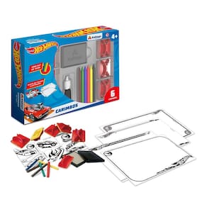 Carimbo Almofada Desenho Hot Wheels Com Giz De Cera Colorir