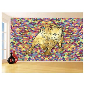 Papel De Parede 3D Animais Pop Art Touro Bull 3,5M Pxa156