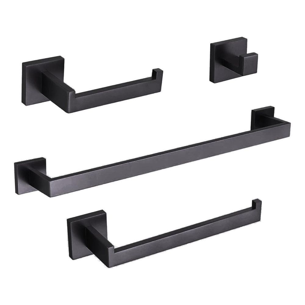 Kit Acessórios Para Banheiro Preto Luxo Inox Toalhas Papel